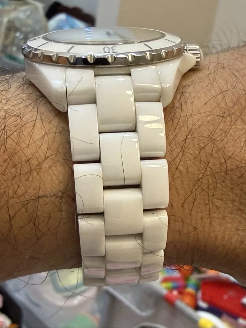 Chanel J12 38mm White Ceramic Automatic Men Unisex Watch H0970 Date Swiss Made